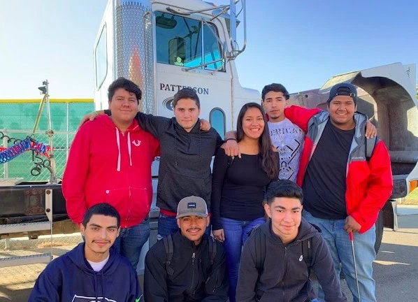 Kids at Patterson with truck